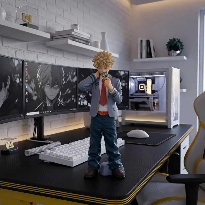 My Hero Academia Katsuki Bakugo Figure - Anime Collectible Statue & Hero Costume Desktop Display