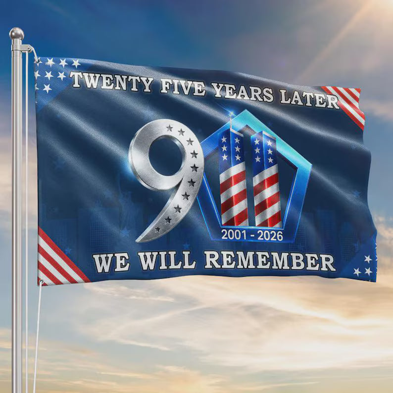 Never Forget 9/11 Twin Towers Memorial Flag