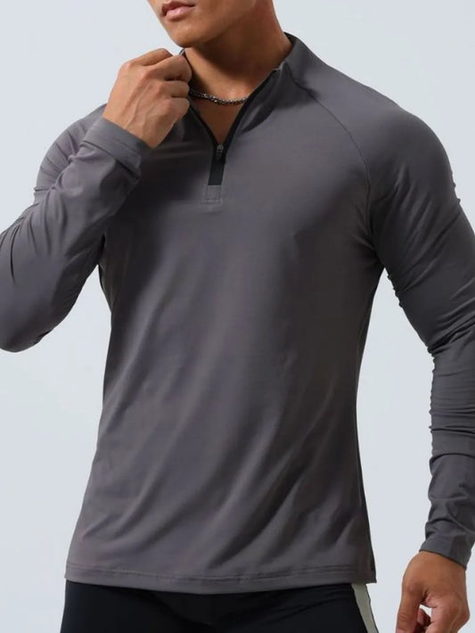 Plus Size Quarter Zip Long Sleeve Top 10