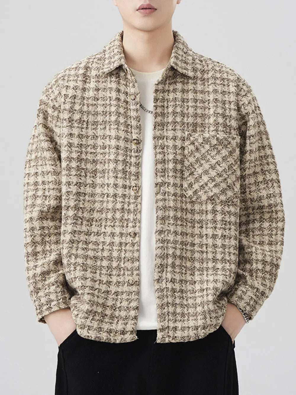 Plus Size Button Up Long Sleeve Jacket