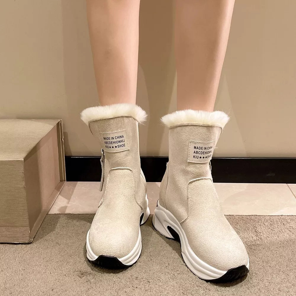 Side Zipper Platform Boots