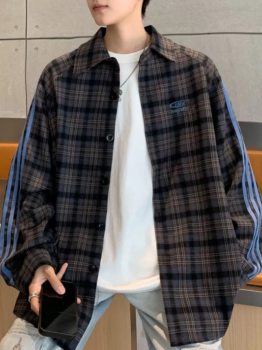 Plus Size Plaid Casual Long Sleeve Shirt