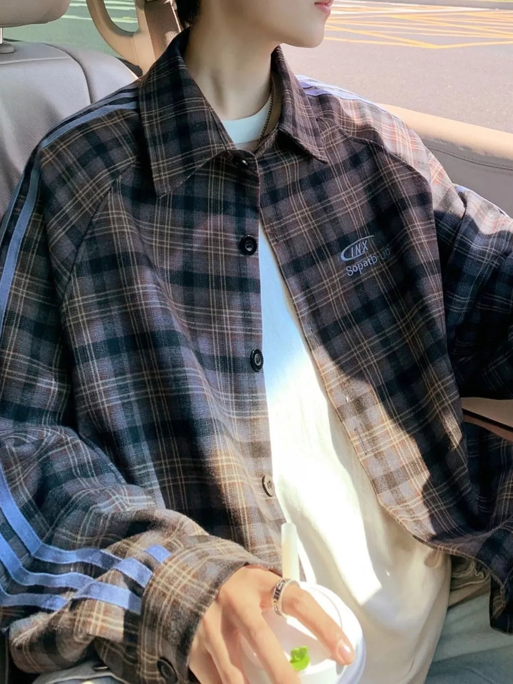 Plus Size Plaid Casual Long Sleeve Shirt