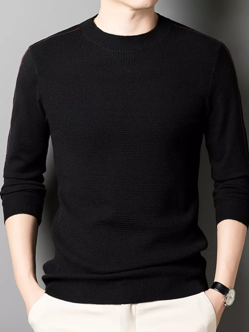 Plus Size Textured Slim Fit Knit Top