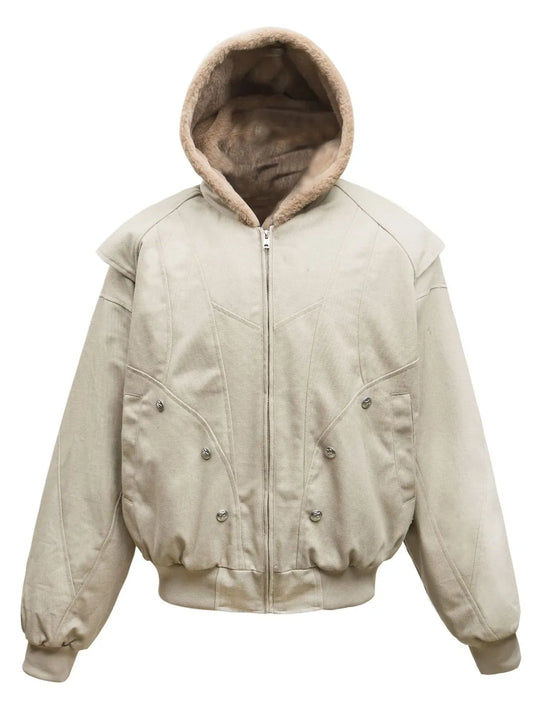 Men's Sherpa Lined Hooded Bomber Jacket