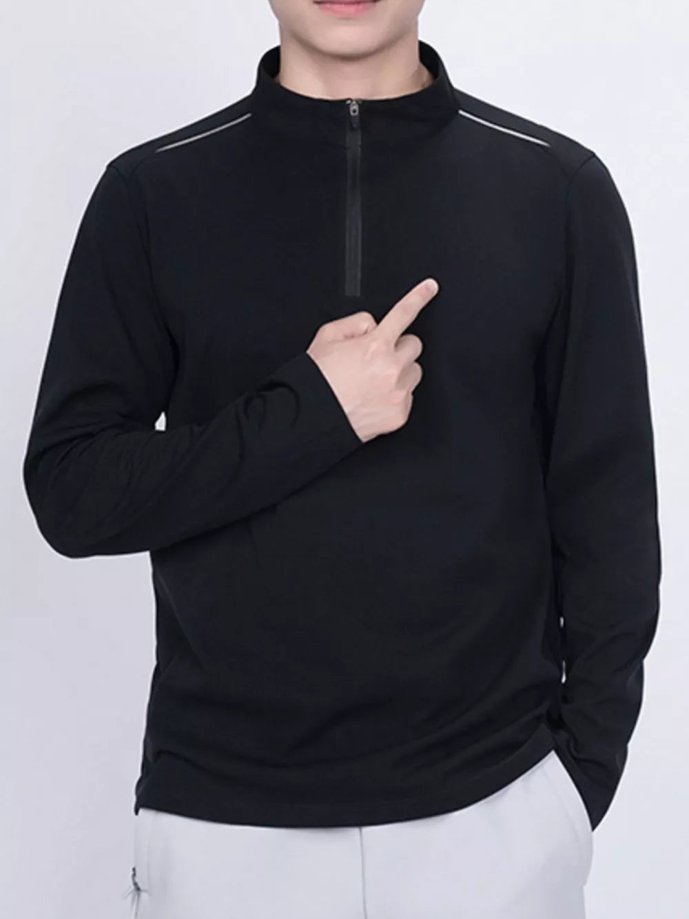 Plus Size Long Sleeve Quarter Zip Jacket