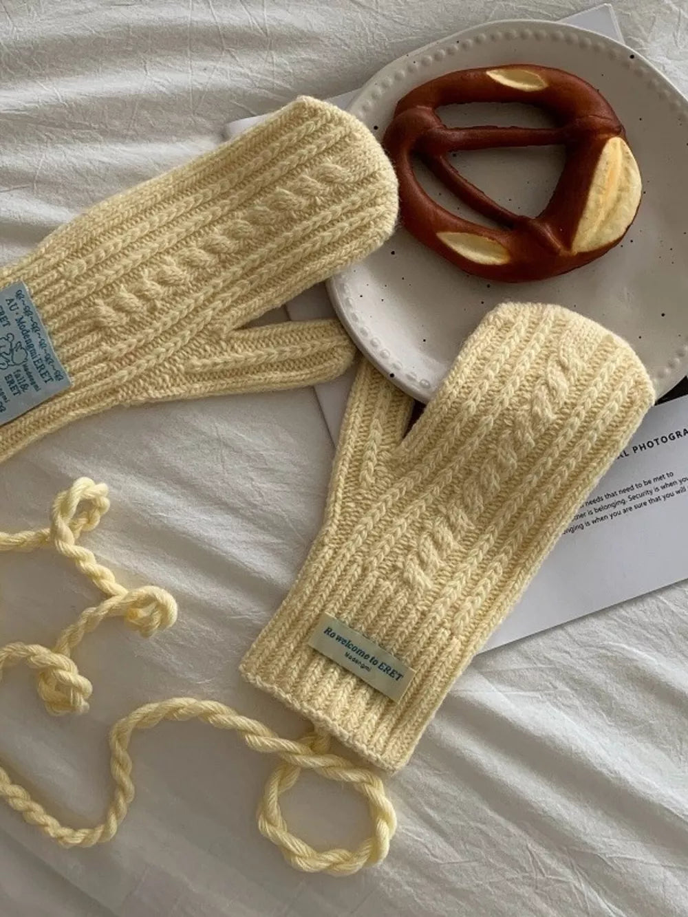 Cable Knit Warm Mittens Gloves