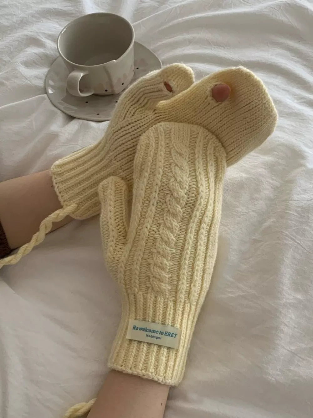 Cable Knit Warm Mittens Gloves