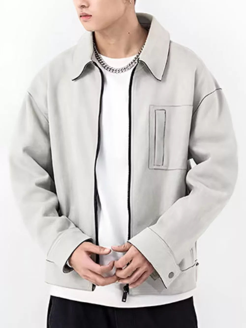 Men's Casual Lightweight Zip-Up Jacket