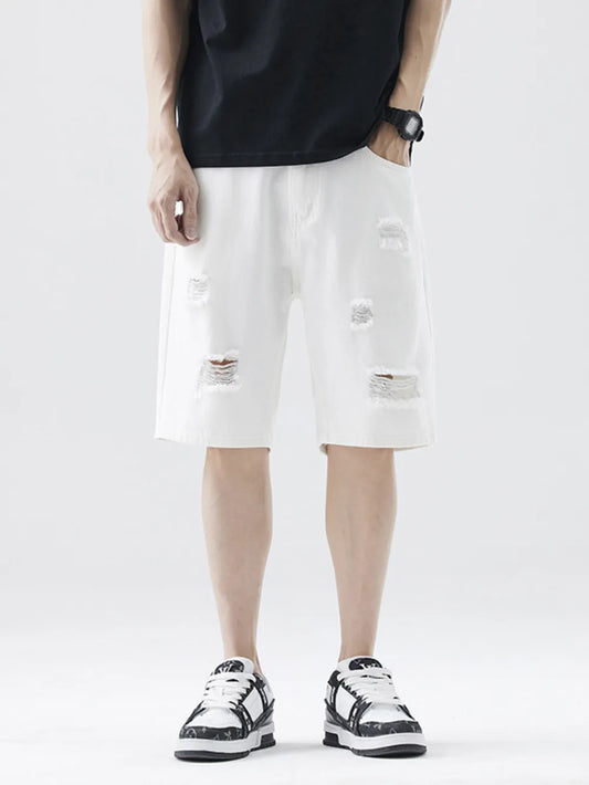 Distressed Denim Shorts