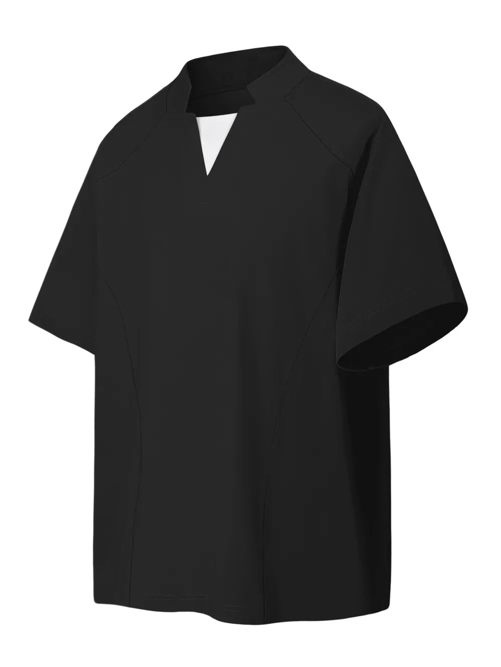 Notched Long Sleeve Top