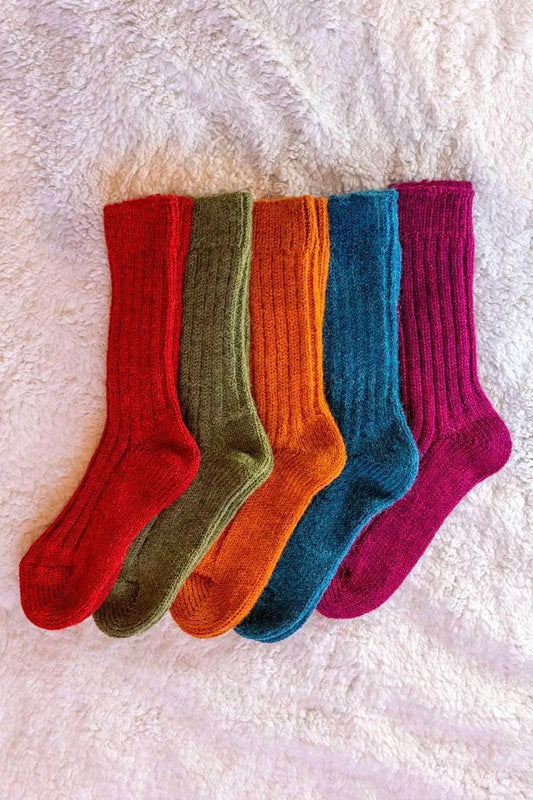 Knitted Alpaca Wool Socks: Warm Winter Hiking Socks