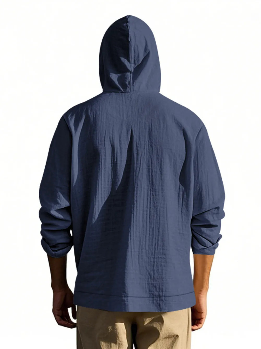 Full Size Drawstring Button Up Hooded Top Plus Size