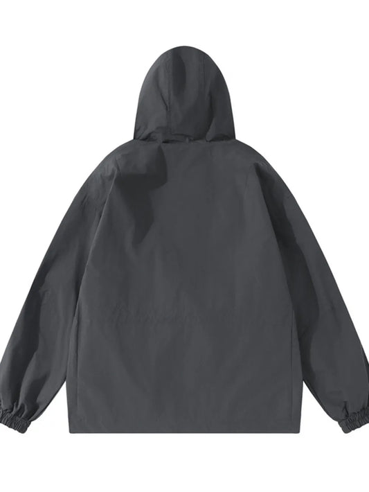Men's Drawstring Long Sleeve Hooded Jacket