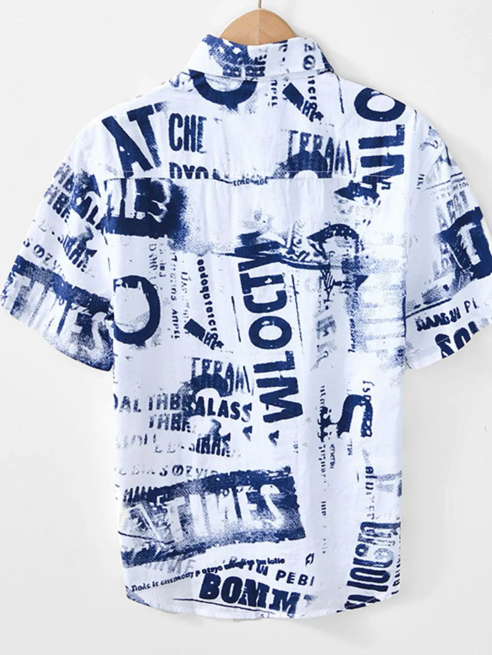 Printed Button Up Short Sleeve Shirt 1