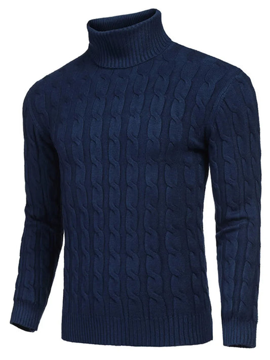 Men's Cable Knit Turtleneck Sweatshirt